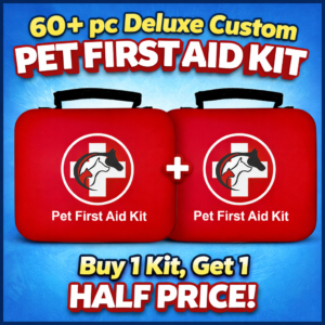 60+ pc Deluxe Custom Pet First Aid Kit (Veterinary Approved) $59.95